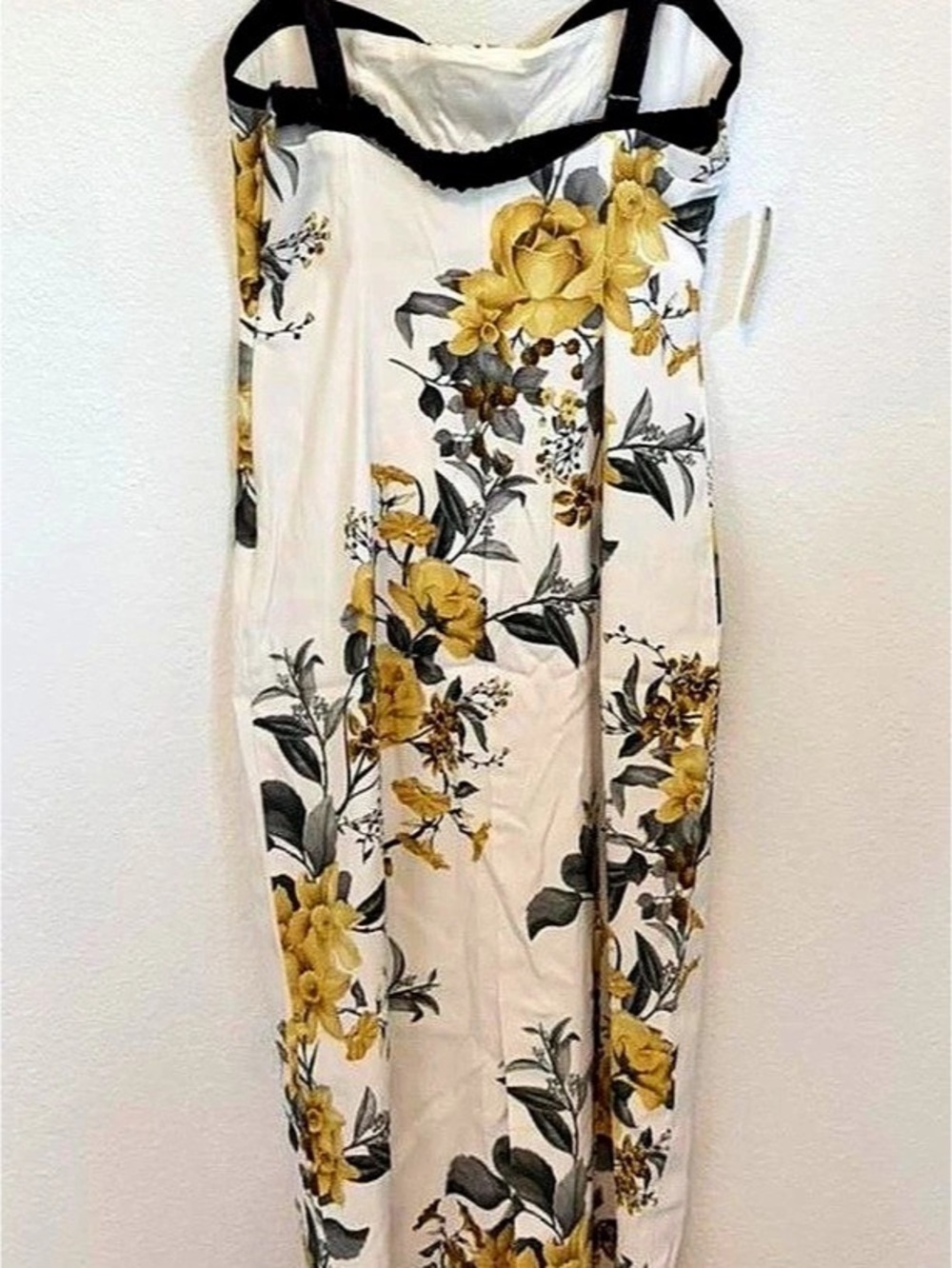 Floral Midi Dress in White & Yellow Size 6 NWT